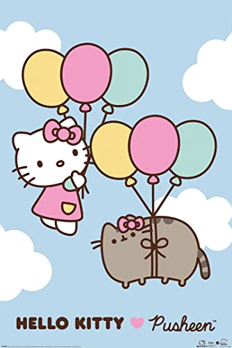 Pyramid International Pusheen x Hello Kitty Poster Up and Away Multicolore