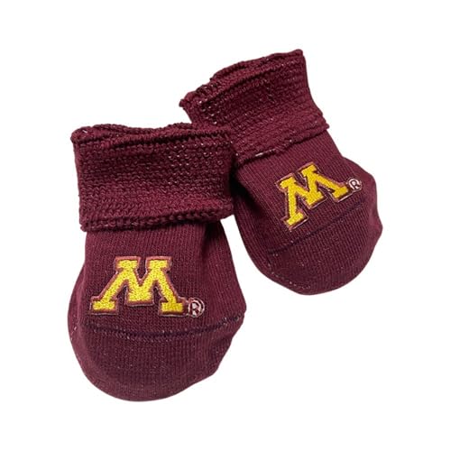 Two Feet Ahead Baby Bootie Socks Team Color – Soft, Cozy & Machine Washable Organic Cotton Stay-on Socks - Made in USA (Solid)