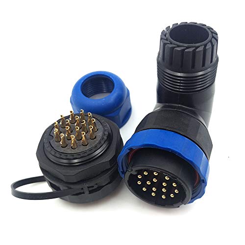 Szjelen Sd28 2Pin~26Pin Flanged Elbow Waterproof Wire Connector 16Pin Plug And Socket Ip67, Industrial Electrical Power Connector (16-Pin) #TOP4