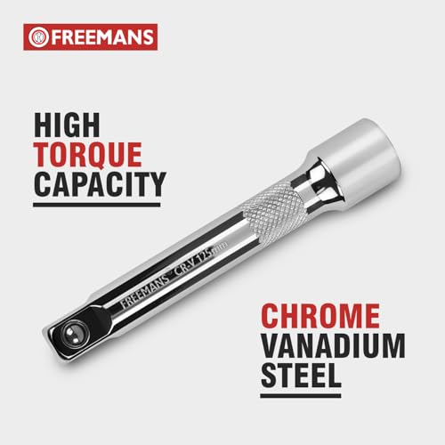 Image of FREEMANS 1 /2 inch Drive Socket Extension Bar - 125mm With CR-V Steel with Mirror Finish | Heavy Duty Socket Extension & Triple Chrome Plated Tool Use For Home & Industrial