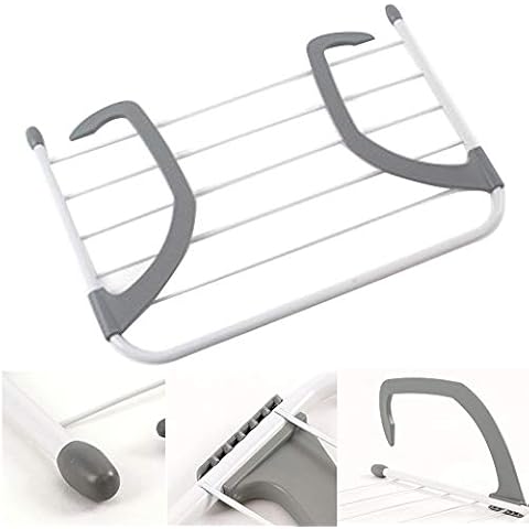 NANAD Radiator Airer, Extendable Folding Clothes Drying Rack, Adjustable Width Hanging Rack, Clothes Drying Rack | Over Radiator Airer (GRAY) Cover