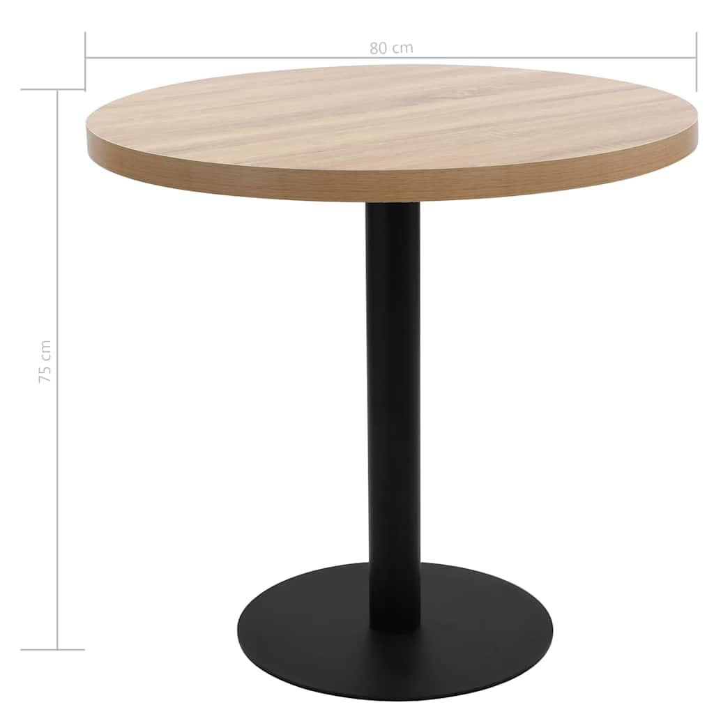 Generisch Tavolo da bistrot marrone chiaro, 80 cm, MDF