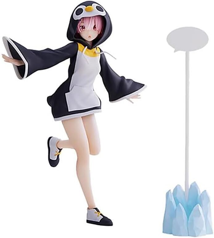 TYdfhSHR 20 cm/7.87 pulgadas Re:Zero Starting Life in Another World: Rem and Ram Figura de acción de PVC Materiales de protección del medio ambiente Adornos de decoración (Color: Rosa)