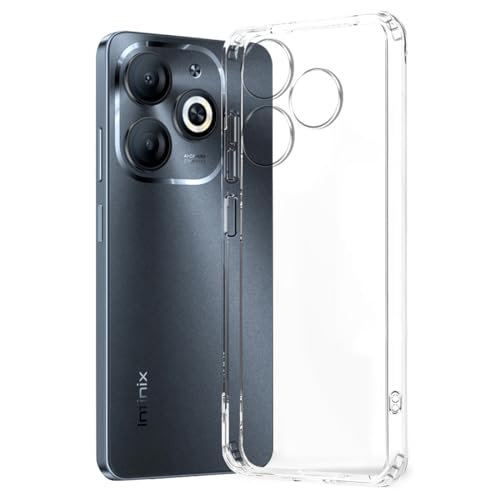 Image of Fashionury Shockproof Crystal Clear Back Cover Case for Infinix Smart 8 HD | Raised Bumps for Camera & Screen Protection | Transparent Back Cover Case for Infinix Smart 8 HD