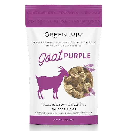 Green Juju, Goat Purple Freeze-Dried Whole Food Bites for Dogs & Cats, 3 Ounce