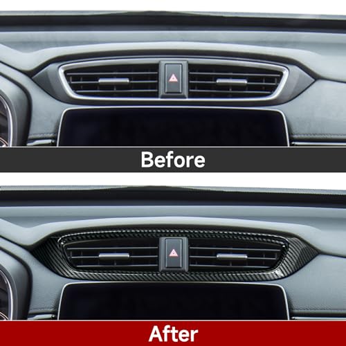 Image of Car Center Air Vent Outlet Panel Decals for Honda CR-V 2017 2018 2019 2020 2021 2022 Accessories CRV ABS Carbon Fiber Stickers