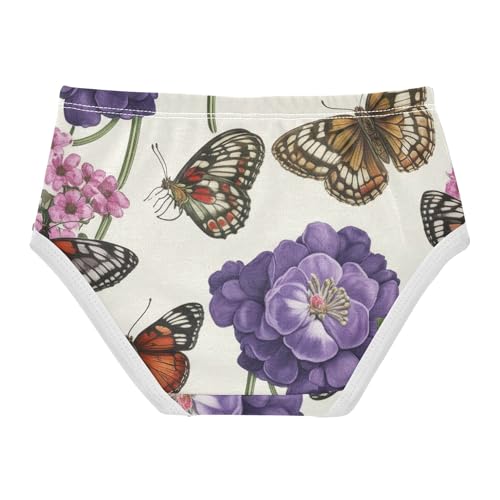 Print Toddler Girls Underwear 2t Cotton Cute Panties Girl Flower Butterfly Beige Briefs Girls Undies2