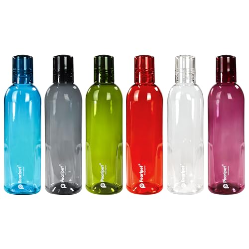 Image of PEARLPET Trion- BPA-free Plastic Water Bottle Set of 6 Pcs, Each 500ml, Assorted Multicolor