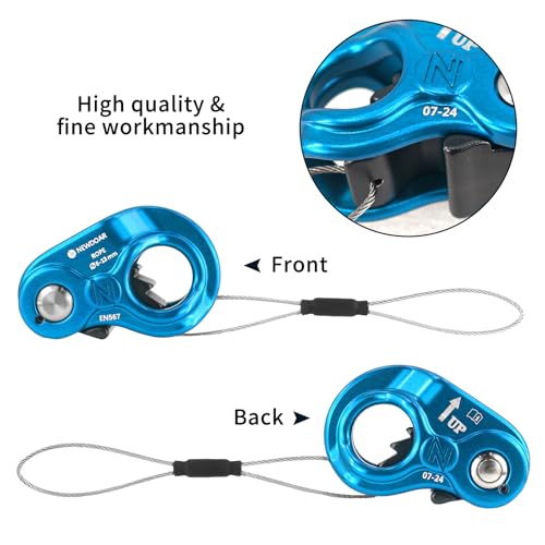 Image of NewDoar Rope Ascender Lightweight Rope Clamp Ascender Riser Adjuster Fits 8-13mm Rope Self-Locking Grip for Rock Climbing,Hunting,Protection Rescue,Rappelling,Arborist,Gear Equipment