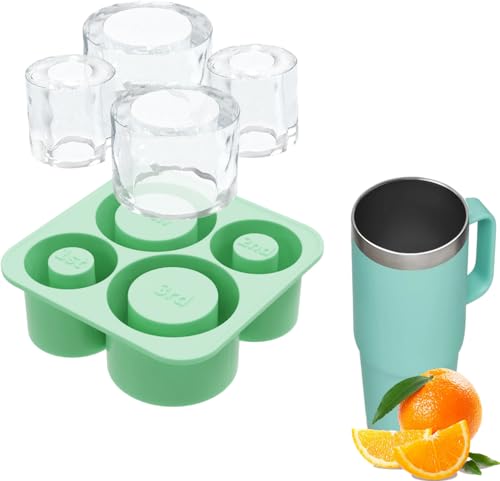 MEIJIAYOU Molde de hielo compatible con vaso Yeti, bandeja de silicona suave para cubitos de hielo con tapa compatible con taza Yeti para congelador, fácil de llenar y liberar máquina de hielo, 1