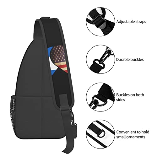 Mochila Sling Deportiva Unisex Bandera Nicaragua y EE.UU. miniatura 6