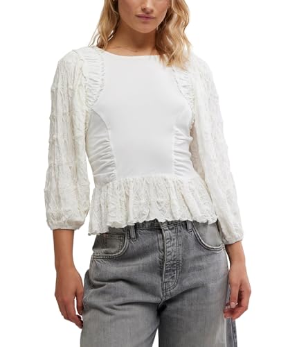 Free People Womens Oliva Top Optic White X-Large