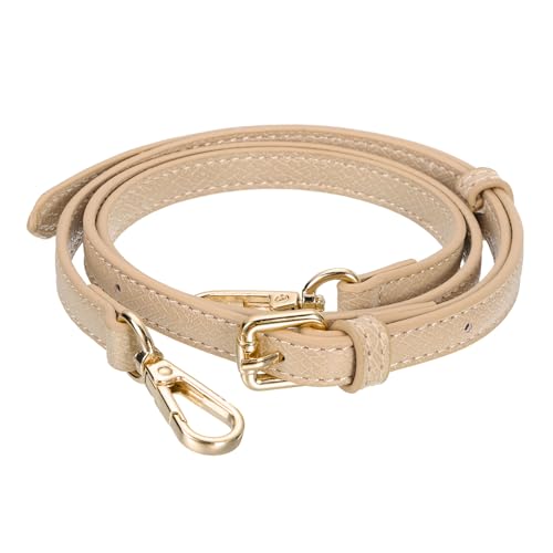Image of uxcell Leather Bag Strap Replacement Adjustable Crossbody Bag Straps Conversion for Shoulder Bag Handbag Purse, Pink, Gold Buckle
