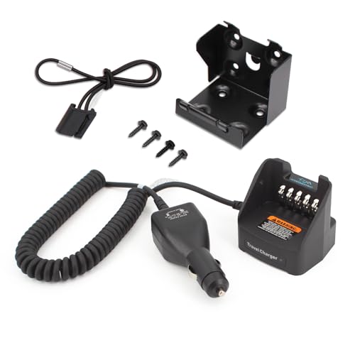 Accessoryway Replace KVC-21 Travel Car Charger Compatible with Kenwood NX-5200 NX-5300 NX-5400 TK-2180 TK-3180 TK-5210 NX-410 NX-411 radios Portable Car Charger Base KNB-48L KNB-54N KNB-33L Battery