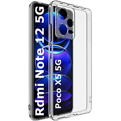 Image of REALCASE Silicone Redmi Note 12 /Poco X5 5G Back Cover Case | Scratch Resistant Protective Crystal Clear Transparent | Shock Proof Bumper Back Cover Case For Redmi Note 12 / Xiaomi Poco X5 5G