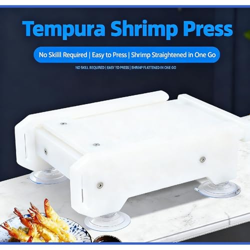 Outil de presse à crevettes, moule de traction manuelle pour le forage de la vette avec des trous de drainage.Base d'aspiration antidérapante, plaque d'acier inoxydable.Idéal pour les sushis, Tempura,