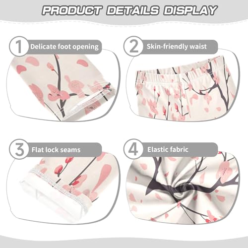 Toddler Girls Leggings Printed Yoga Pants Leggings Cherry Blossom for Kids3