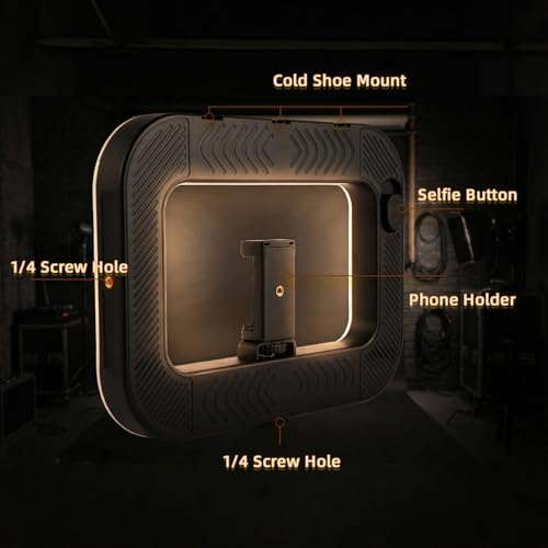 NANBEITONG Phone Light with 47 RGB Colors,Handheld Stabilize Ring Light with 8000mAh, Ring Light for Phone Selfie Recording YouTube and TikTok Content,luz para grabar Smartphone Video Rig - Thumbnail 5