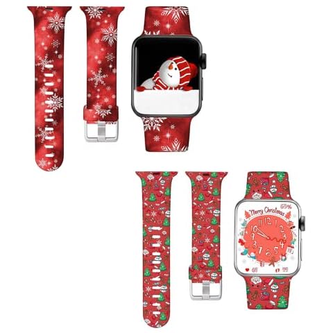 Christmas Holiday Apple Watch Band Compatible with Apple Watch 38mm 40mm 41mm for Women Bands for Iwatch Series 8 7 6 5 4 3 2 1 SE Ultra Smartwatch Band, S/M Cover