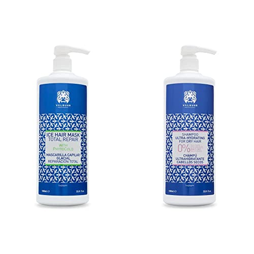Válquer Profesional Ice Hair Mask. Máscara Capilar Reparación Total efecto hielo + Champú para Pelo Seco & Dañado - Zero%: Sin Sal, Sin Sulfatos, Sin Parabenos
