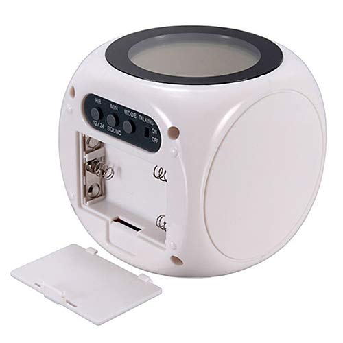 Fdit Horloge, Mini Projecteur D'horloge Numérique de Synchronisation Vocale avec Câble USB, Réveil de Projection à Affichage LED Noir