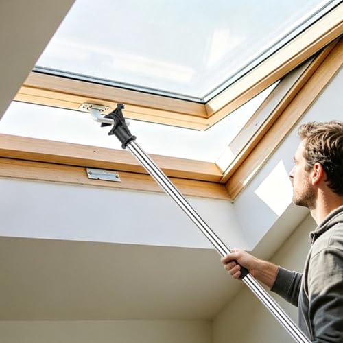 Abridor de ventanas con varilla tiradora ideal para autocaravanas y techos 4