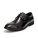 HOOENG Chaussures Oxford for Hommes Lacet Up Round Te Derby Chaussures Tablier Toe Patent Le Cuir Bloc Talon Anti-glipage Business résistant aux glissières (Color : Black, Size : 43 EU)