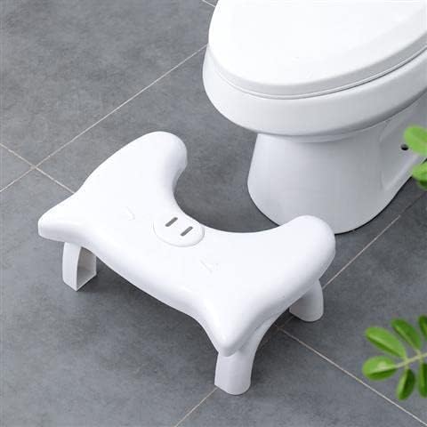 Luteti Toilet Stool for Adults, 7 inch Plastic Non-Slip Bathroom Folding Toilet Stool for Anti Constipation Natural Comfortable Toilet Aids, White