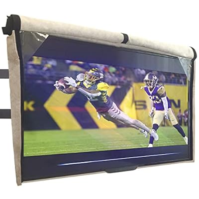 Outdoor TV Cover 80-85 inch - WITH FRONT FLAP - Weatherproof, Waterproof protection, Soft Interior, With Bottom cover - Beige