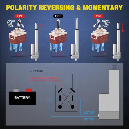 Image of Nilight 2PCS Reverse Polarity Toggle Switch 12V 30A DPDT W / 14AWG Wire
