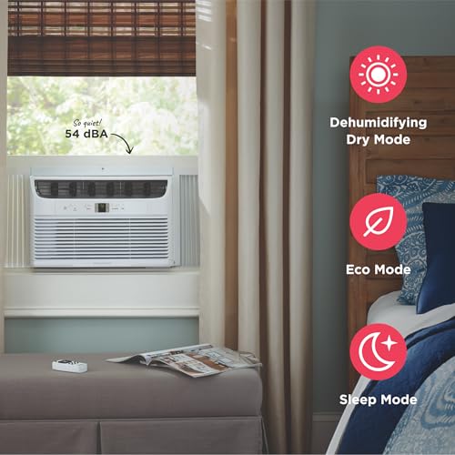 Frigidaire 8,000 BTU Window Air Conditioner with Remote Control, Cools Up to 350 Sq. Ft., Quiet Operation, Eco Mode, 3 Fan Speeds, Auto Restart, White - Image 6