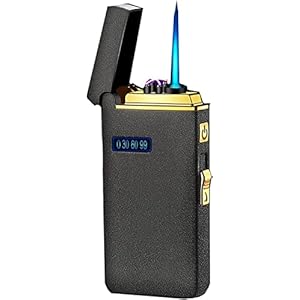 Dual Arc Aansteker, Jet Flame Torch Sigaar USB Aansteker 2 in1 Oplaadbare Winddichte Vlamloze Draagbare Aansteker for Kaarsen, Wierook, Camping (Color : Blacka)