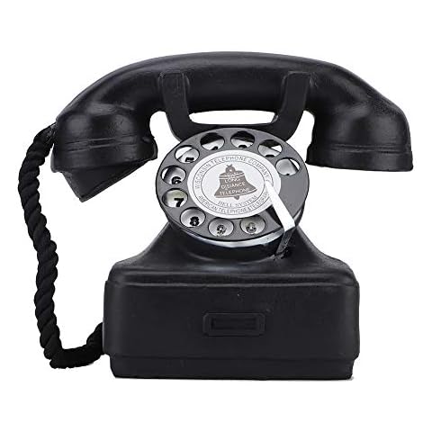 Nicoone Retro Vintage Antique Telephone Desk Decor Ornament,Resin Material Old Fashioned Telephone for Home Decor Cover