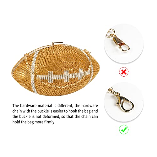 Gripit Bling Rhinestone Football Shaped Rugby Quirky Bag Purse Novlety Chain Purse3