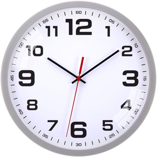 Warminn Wanduhr Ohne TickgeräUsche Lautlos Modern 30cm Quarz Groß Batterie Betriebene Wanduhr...