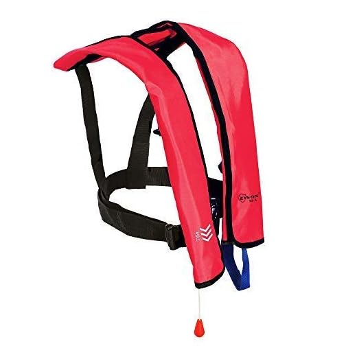 Top Safety Adult Life Jacket with Whistle - Manual Version Inflatable Lifejacket Life Vest Preserver PFD for Boating Fishing Sailing Kayaking Surfing Paddling Swimming - Adjustable Life Saving Vest