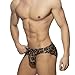NUJOLI Men's Swimwear Quick Dry Board Surf Shorts Trunks Hot Body Swimsuit Beach Swim Thongs Leopard