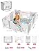 Baby Playpen, Dripex Baby Playard for Babies and Toddlers, 14-Panel Foldable Playpen Adjustable Portable Play Area, Indoor/Outdoor Kids Active Center with Game Panel & Safety Gate, Grey White
