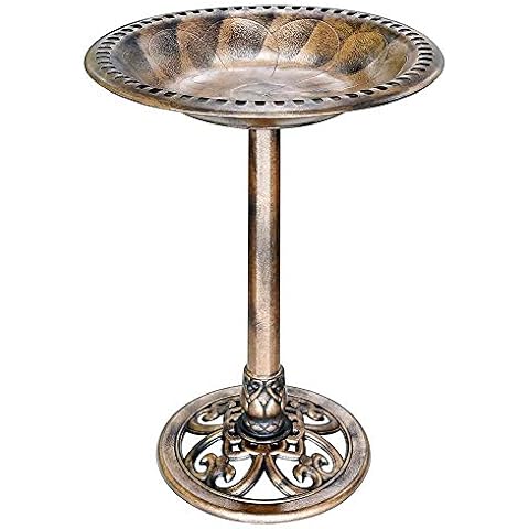 VIVOHOME Polyresin Lightweight Antique Bird Bath Cover