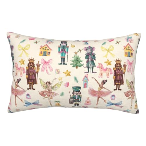 Christmas Pillowcase 20"x30" Nutcracker Pillow Case with Zipper Pillowcover