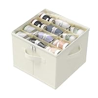 GUOHNHE Schoenorganizer voor kast, past voor 12 paar, grote schoenenkast, schoenenbox met doorzichtige deksel, sterke schoenenopslag, ruimtebesparend met 3 handgrepen, 43 x 43 x 33 cm, grijs, XSNX01GM