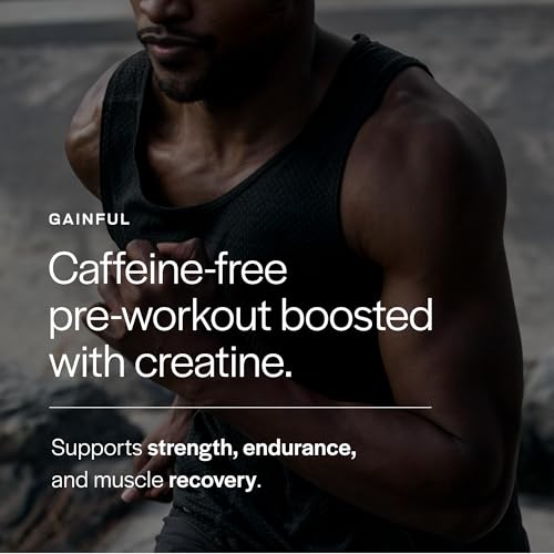 Image of Gainful Caffeine Free Pre Workout Powder with Creatine, Strawberry Lemonade Flavor, Supports Strength, Endurance, & Recovery, BCAAs, Beta Alanine, L-Citrulline, No Artificial Ingredients, 20 Servings