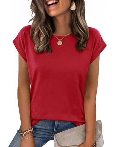 Image of Zeagoo Womens Tops Summer Casual Cap Sleeve Tshirts Shirts Business Dressy Spring Fashion Outfits Trendy Clothes