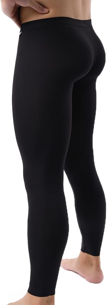 Men Ice Silk Thermal Bottoms Sports Elastic Breathable Underwear Leggings Pants Long Johns - Image 6