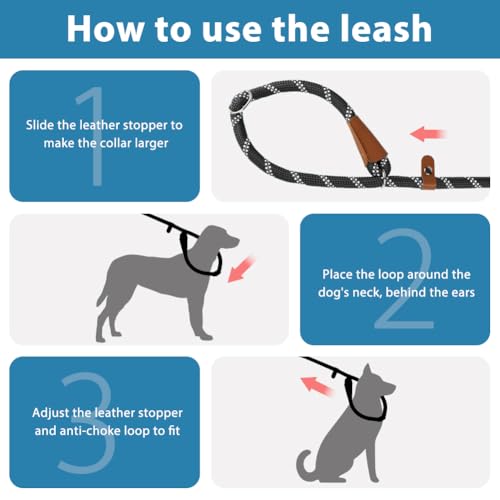 Aomig Schleppleine Verstellbarer Hundeleine für Welpen Kleine Mittlere Hund Katzen Reflektierend Leine Führleine Nylon mit Bequemen Gepolsterter Griff Training Outdoor Laufleine Trainingsleine Schwarz