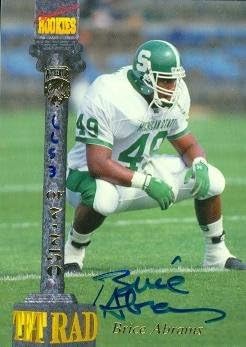 Sports Memorabilia Autograph Warehouse 61039 Brice Abrams Autographed Football Card Michigan State 1994 Signature Rookies