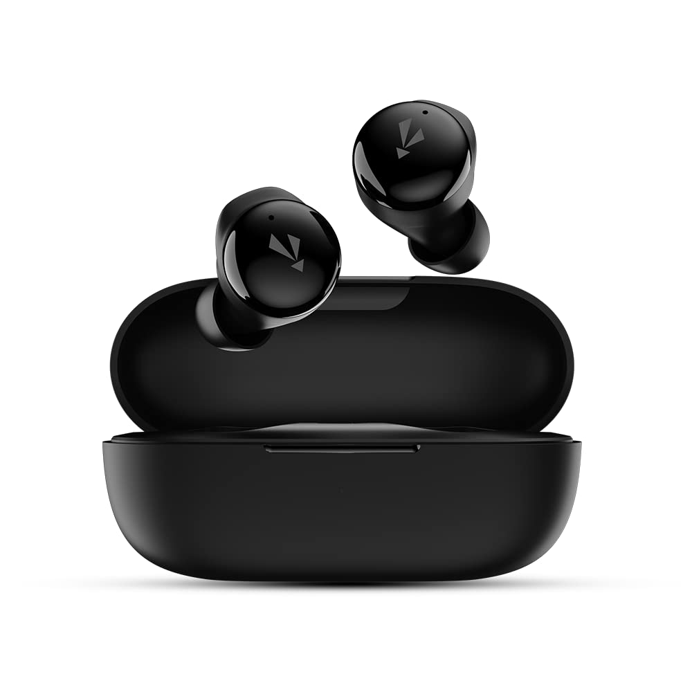 MadRabbit Liquid True Wireless Earbuds with Built-in ENC Mics, 6MM Dynamic Drivers with 40H Playtime, Gaming Mode, Touch Controls, Type-C, Auto Connect and IPX5 Water & Sweat Resistant, Active Black
