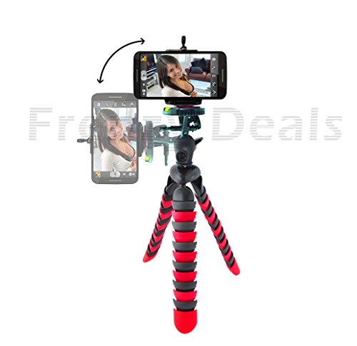 12" Inch Tripod W/Flexible Spider Disc Legs With Quick Release Plate And Bubble Level For All Smartphones, And Cameras + Frenzy Deals Microfiber Cloth #TOP1