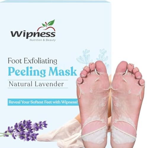 Wipness 100% Natural Foot Peeling & Exfoliating Foot Mask for Baby Soft Feet Pack of 1 (2 Masks) | Removes Dead Skin & Calluses | Hydrates & Smooths Cracked Heels