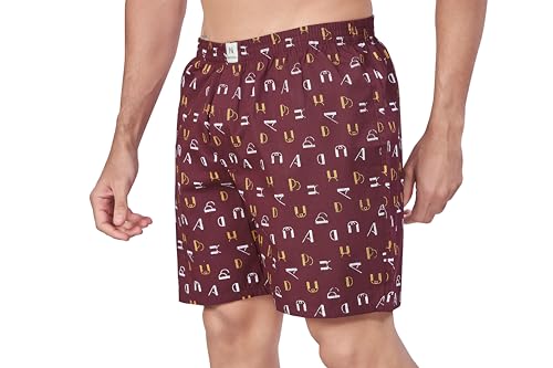 Image of Nermosa Pure Cotton Comfortable & Breathable Printed Regular Shorts /Boxer for Men, Pack of 3